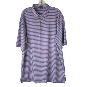 Peter Millar Summer Comfort Mens Golf Polo Shirt Pale Purple Black Size XL